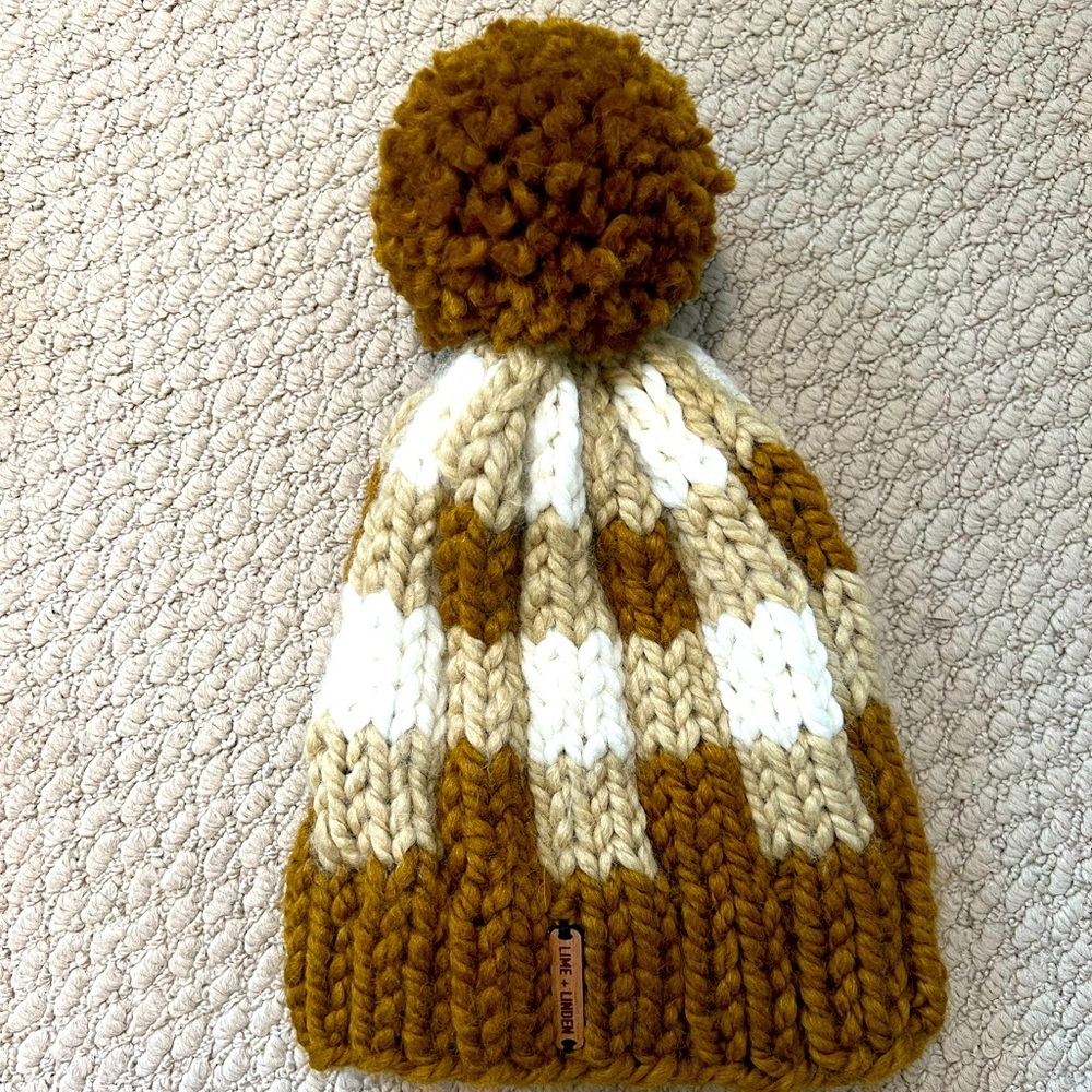Lime & Linden Hand Knit Hat Child Size Beanie